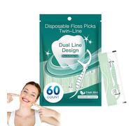 Qoukonao Bâtonnets de Fil Dentaire,Bâtonnets Fil Dentaire Double Brin Portables | Accessoires Beauté & Santé pour Adultes et - Soins Appareil Dentaire, Voyage et Bureaux à Domicile