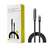 Qoukonao Câble De Chargeur Avec Support Invisible Type C - Fournitures 2-en-1 pour Tablette - Cordon de Charge pour Téléphone,pour bureau domicile hôtel joueurs adultes passionnés de technologie