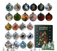 Qoukonao Calendrier De Compte À Rebours Noël - Ornement d'Oiseau 2D à Collectionner | Compte à Rebours de Noël de 24 Jours avec un Pendentif | Pour Adolescents Étudiants Famille Amis Cartable Sac À