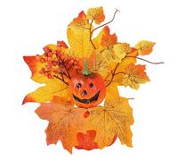 Qoukonao Décorations De Citrouilles d'automne,Citrouilles Artificielles avec Feuilles d'Érable et Baies | Décoration de Table pour Récolte Fête d'halloween Automne Action de Grâces Maison