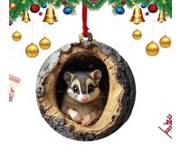 Qoukonao Décorations de Noël Animaux,Ornements Mignons en Acrylique 2D pour Arbre et Décoration - Pendable Portable pour Voiture Maison Sacs Cadeaux Téléphones et Collègues