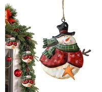 Qoukonao Décorations de Noël | Pendentifs en fer blanc incassable en forme de bonhomme de neige - Ornements d'hiver colorés à suspendre pour intérieur ou extérieur - Pour salon, chambre à coucher