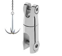 Qoukonao Émerillon De Chaîne De Fixation pour Bateau | Accessoires À Deux Sections - Émerillon À Manille Et Chaîne en Acier Inoxydable | pour Voilier en Eau Douce Zones Maritime Et Côtière Lac Et