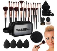 Qoukonao Ensemble De Pinceaux De Maquillage,Set de 47 Pièces d'Outils de Maquillage | Accessoires et Outils Beauté pour Festival Mariage Salon Bridal Maison Vanité Quotidien Vacances