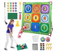 Qoukonao Jeu d'Approche Golf Ensemble,Accessoire D'entraînement Au Putting - Accessoire Éducatif Jouets Extérieur pour Jardin Pères Adolescents Adultes Hommes Fête