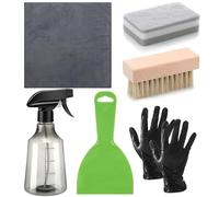 Qoukonao Nettoyant pour pierre tombale pour tombes - Outils de nettoyage - Chiffon Gants Brosse Vaporisateur Grattoir pour l'entretien de la pierre, les mémoriaux, l'entretien des cimetières, les