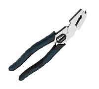 Qoukonao Pince à dénuder de câble, pince à sertir combinée à 9 voies en acier de qualité supérieure, dénudeur de câble en acier haute performance | Pour électriciens pour dénuder, sertir et couper les