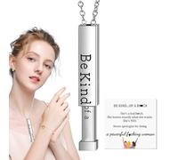 Qoukonao Soyez une sorte de collier B, colliers d'amour pour les femmes - Collier de barre vertical de gravure - Élégant pendentif tube carré en acier inoxydable, bijoux drôle d'encouragement pour les