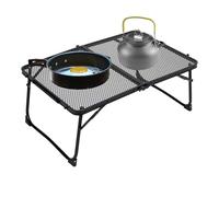 Qoukonao Table de Camping Pliante,Table de Cuisine avec Plateau en Maille - Bureau Métal Portable 60x40 cm pour Maison Extérieur Voyage Jardin Camping Pique-Nique BBQ