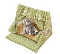 Qoukonao Tipi pour chat, lit d'intérieur, cabane confortable avec tapis isotherme amovible pour petits animaux, chatons, lapins, chambre à coucher, salon, appartement