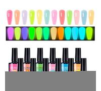 Qoukonao Vernis à Ongles Lumineux dans le Noir, Set de Vernis à Ongles Fluorescent, Accessoires de Manucure Brillants pour Femmes Filles Salon Voyage Séances Photo Spectacles