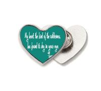 Qoutes Broche en métal en forme de cœur avec inscription « Famous People Healing Lovers Found World In Eyes »