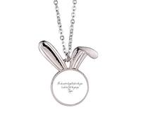 Qoutes Collier avec pendentif en forme de lapin avec inscription « Famous People Healing Good to Knock »