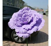 QOVBD Pivoine Artificielle géante en polyéthylène de 50 cm, Accessoire Photo pour vitrine, Fausses Fleurs Violettes