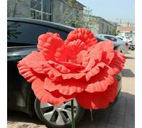 QOVBD Pivoine Artificielle géante en polyéthylène de 50 cm, Accessoire Photo pour vitrine, Fausses Fleurs Rouges