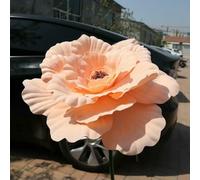 QOVBD Pivoine Artificielle géante en polyéthylène de 50 cm, Accessoire Photo pour vitrine, Fausses Fleurs Orange