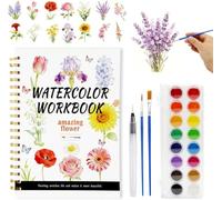 Qovelle Kit Aquarelle Debutant Complet, Carnet Aquarelle a Peindre Adulte avec 16 Couleurs, Pinceau à Réservoir d'Eau et 3 Pinceaux, Cahier de Dessin Aquarelle pour Voyage et Loisirs Créatifs