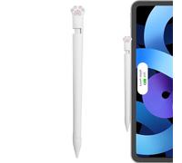 QOWIJEX 1 Pièce Grips en Silicone pour 1ère Génératio,Anti-Dérapante Silicone Case Cover Protection pour Apple Pencil 1st Génération [Kit d'attache D'adaptateur de Câble Ajouté] (Blanc)