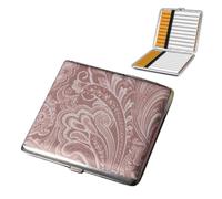 QOWIJEX 1 Pièce Porte-Cigarettes Femme Etui Boite a Cigarettes Porte Cigarette Femme en Aluminium Paquet de Cigarettes Fermeture Aimantée,Rose