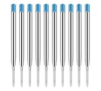 QOWIJEX 10 Pièces Recharges de Stylo à Bille Recharge Stylo Bille Recharges pour Stylo Longueur 99mm Pointe Moyenne 1,0MM Compatible avec tous les stylos à bille Parker,Bleu