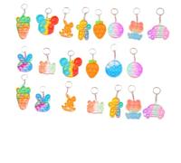 QOWIJEX 20 Pièces Porte-clés Pop Enfant, Mini-Jouets Fidget, Anti-Stress Enfants, Cadeaux de fête pour Les Enfants de 4-8, Goodie Bag Stuffers pour Les Prix de la Salle de Classe