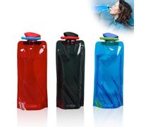 QOWIJEX 3 Pièces Bouteille d'eau Pliable,Gourde Souple Pliable,Flexible Bouteilles d'eau Réutilisables Pliable pour la Randonnée, les Aventures, les Voyages, 700ML.