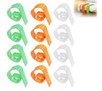 QOWIJEX Lot de 12 Pinces à Nappe en Plastique, pour Tables épaisses, Tables de Jardin, Restaurant, Table à Manger Familiale-Orange, Vert, Blanc(5 x 4 cm)