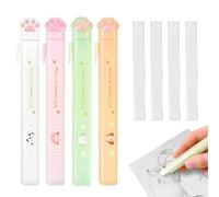 QOWIJEX Lot de 3 Gomme Rétractable avec 3 Pcs Gommes de Rechange Gommes en Bâton,kawaii Patte de Chat Gommes automatiques pour Crayons Enfant Écriture Peinture Dessin