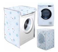 QOWUXHZ 1 Housse de protection pour machine à laver, housse imperméable et anti-poussière en PEVA, imprimé fleuri bleu, convient aux machines à hublot 63x62x85 cm, idéale pour cuisine ou buanderie