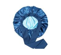 QOWUXHZ 1 Pièce Bonnet En Satin Bonnet Satin Cheveux Nuit Bonnet En Soie Pour Femmes Cheveux Naturels Taille De Tête Ajustable Bonnet De Nuit Pour Cheveux Bouclés Bleu Marine