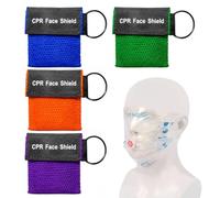 QOWUXHZ 4 Tissus de réanimation CPR, Masques de premiers secours en couleurs assorties (violet, vert, orange, bleu), Pour formation, secourisme et usage d'urgence