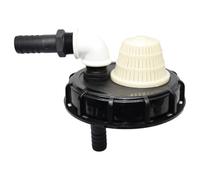 QOXEZY Adaptateur de couvercle de réservoir d'eau IBC, couvercle en polypropylène de 163 mm de diamètre avec connecteur de tuyau de 25 mm et grille d'aération - Compatible avec la plupart des