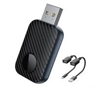 QOXEZY Adaptateur sans fil pour carplay convertit filaire en dongle sans fil pour iOS pour Android Auto faible latence BT 5.3 OTA Mise à niveau Port USB C Noir 50 mm