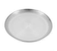 QOXEZY Assiette de camping en acier inoxydable résistante à la chaleur pour pique-nique, barbecue, randonnée - Vaisselle en métal résistante à la rouille - 20 cm - Rond (26 cm)