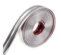 QOXEZY Bande de transition de sol, 2 cm x 5 m, en PVC, bande de transition décorative avec design réglable pour barre de porte, transition de seuil, bordure de sol (argent)