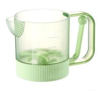 QOXEZY Batteur à œufs automatique, pour action assistée par ressort, poignée ergonomique, passoire intégrée, tasse à mesurer de 450 ml, pour battre les œufs, la crème à fouetter, mélanger la pâte