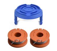 QOXEZY Bobine de débroussailleuse et capuchon compatibles avec McGregor MET2523 et Gardenline CGT18KL2 - Lot de 2 pour bobines d'alimentation automatique avec ligne robuste de 2,5 m et 1,5 mm