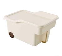 QOXEZY Boîte de rangement optimisée pour l'espace avec boîtier de roue compact, géométrie de poignée efficace pour les petites zones, grande capacité pour livres, jouets, accessoires, matériau PP pour