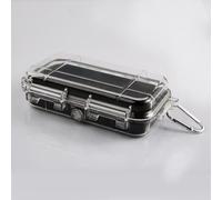 QOXEZY Boîte de survie en ABS étanche et antichoc avec valve anti-pression pour le camping, la randonnée et le stockage en plein air d'outils et électroniques (Transparent, S/pour M/L)