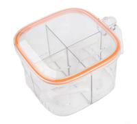 QOXEZY Bouteille d'assaisonnement en plastique à quatre sections, design résistant à l'humidité, fixation pratique de la cuillère, grande capacité, pour épices, condiments, thé en vrac, fruits secs