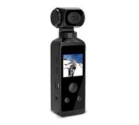 QOXEZY Caméra d'action portable 5K avec rotation à 270 degrés et microphone intégré pour les aventures en plein air, les vlogs et la plongée, corps en ABS léger (noir)