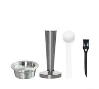QOXEZY Capsule de café rechargeable en acier inoxydable pour Mio Jolie | Force d'infusion personnalisée, filtre réutilisable avec tamper, cuillère et pinceau (ensemble)