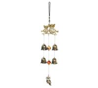 QOXEZY Carillon éolien sur le thème de la chouette pour jardin et maison - Pendentif en métal léger avec des tons harmonieux - Décoration extérieure résistante aux intempéries - Convient pour toutes
