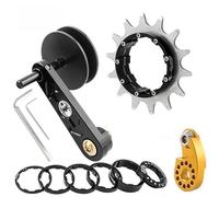 QOXEZY Cassette à roue libre à vitesse unique avec tendeur de chaîne, 12-22T, acier inoxydable haute résistance et alliage d'aluminium, pour composants de vélo