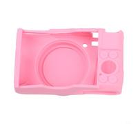 QOXEZY Coque en silicone souple pour Canon PowerShot SX740 pour HS - Housse de protection anti-rayures avec capuchon d'objectif - Rose, noir et blanc pour une peau ajustée (rose)
