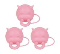 QOXEZY Couvercle de boîte à lait de vache, multifonction, bec verseur en silicone avec bouchon rotatif, design sans éclaboussures, pour bouteilles de lait et de soja (rose)