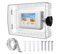 QOXEZY Couvercle de sécurité transparent pour thermostat avec serrure à combinaison intégrée, boîtier de protection mural pour contrôleurs de température à domicile