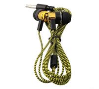 QOXEZY Écouteurs intra-auriculaires filaires 3,5 mm avec basses lourdes - Design isolant du bruit pour Android - Pour iPhone, appels musicaux - Noir - Fil de 1,2 m (doré)