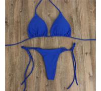 QOXEZY Ensemble bikini brésilien avec cordons de serrage latéraux | String dans le dos, ajustement des liens latéraux, brésilien, adapté pour les bains de soleil à la plage