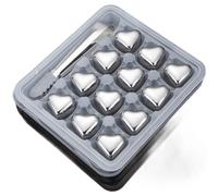 QOXEZY Ensemble de pierres de refroidissement en acier inoxydable en forme | Ces métaux réutilisables refroidissent rapidement vos boissons sans dilution, préservant toute la saveur des boissons.
